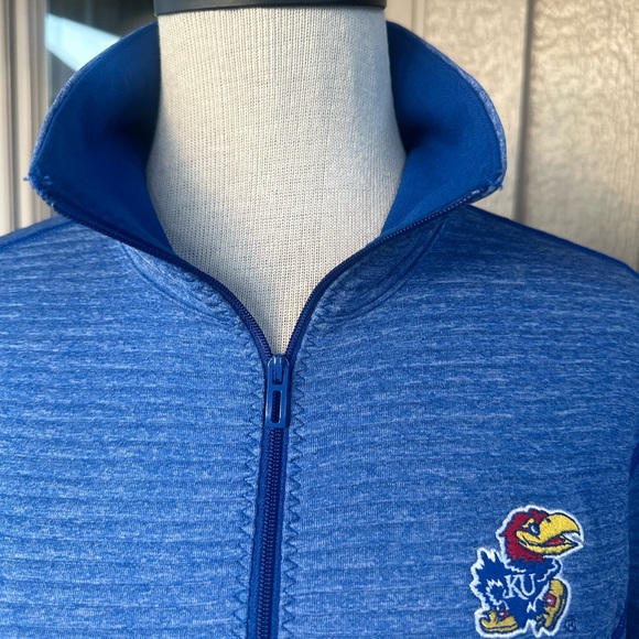 adidas 🏀 Women’s Blue Heather ClimaLite ‘KU JAYHAWKS’ Performance Half Zip - S - Picture 3 of 13